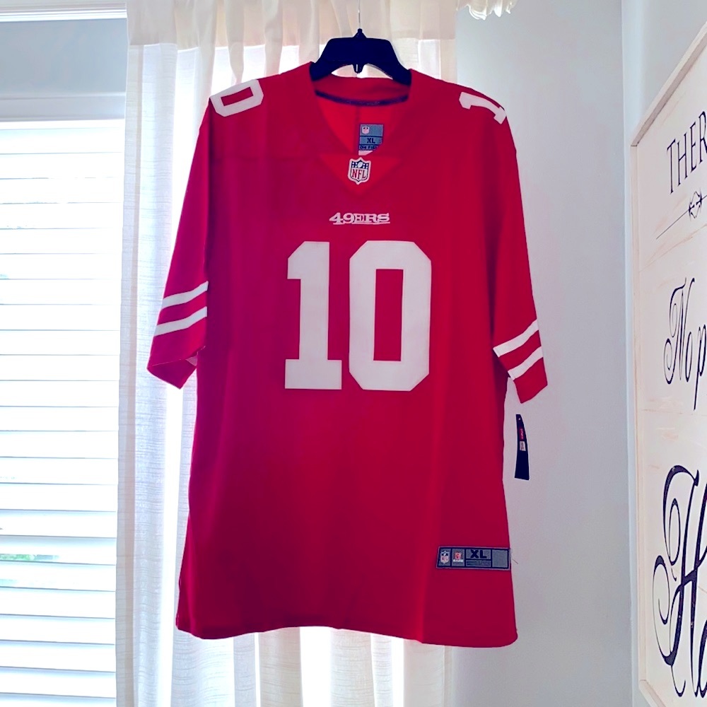NFLPA 49ers Garoppolo #10 On Field Pro Practice Football Jersey Mens XL NWT